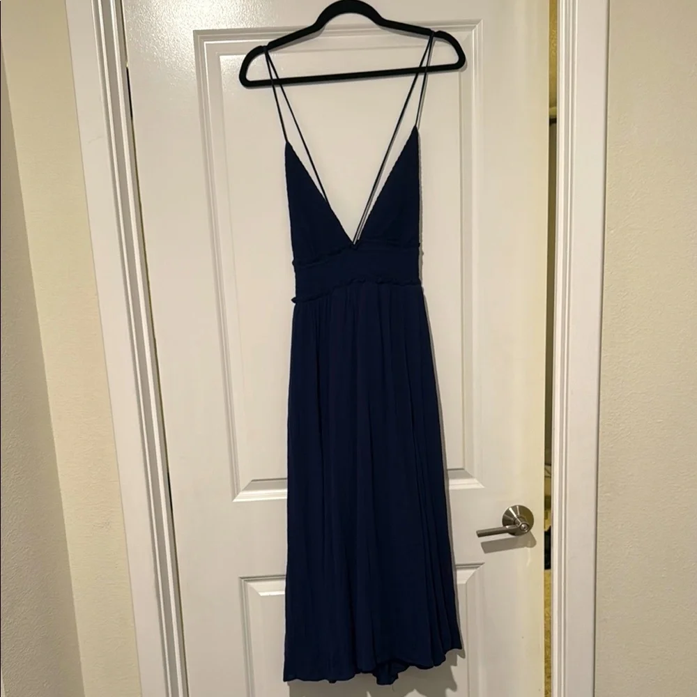 Lulu's Blue Backless Spaghetti Strap Sundress - Picture 1 of 2